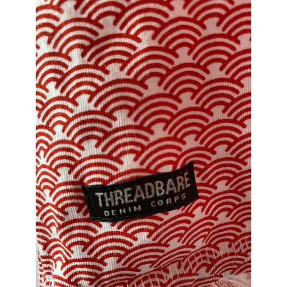 Threadbare Denim Corps Mens Short Sleeve T-Shirt, White Red Rainbows - Picture 3 of 5